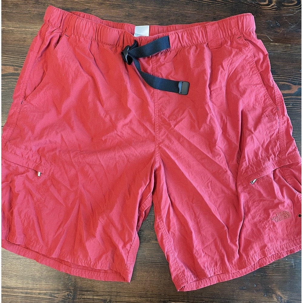The North Face Mens Hybrid Shorts Hiking Swiming Red *Size Large‎